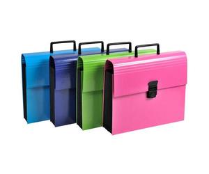 Trieur valisette avec poignée 12 compartiments Iderama - A4 - Couleurs assorties