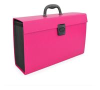 Trieur valisette, A4, 19 compartiments, rose vif