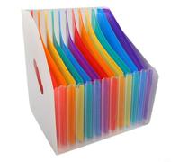 Trieur Valisette Plastique 19 Compartiments Trieur Valisette(C) | 13 poches extensibles, format pour a4+, plastique , pour idéal bureau et école, étiquettes incluses