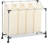 Trieuse à linge avec 4 sacs Crème Acier