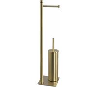 TRILLY Support avec porte-papier toilette et brosse WC, doré mat