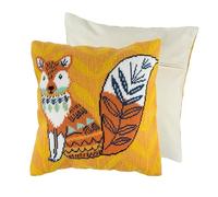 Trimits Half Stitch Tapisserie Kit de coussin au point de croix, dos de coussin inclus, toile pré-imprimée, fil et aiguille inclus 40 x 40 cm (15,75 x 15,75 in) - Renard