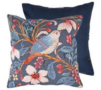 Trimits Kit de coussin au point de croix, dossier de coussin inclus, toile pré-imprimée, fil et aiguille inclus 40 x 40 cm, oiseau magnolia