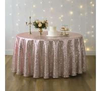 Trimming Shop 1 pièce nappe à paillettes or rose 50" (127 cm) ronde nappe brillante à paillettes scintillantes pour fêtes réceptions de mariage banquets anniversaire baby shower festival cérémonie