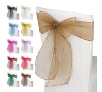 Trimming Shop 100 Organza écharpe pour Housses Chaise - Décorative Complet Nœud pour Mariage, Anniversaire et fêtes - coloré Ruban pour Siège - Or Ancien