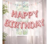Trimming Shop Ballons auto-gonflants en forme de lettres « Happy Birthday » - Ballons en aluminium pour décorations d'anniversaire, bannière de fête pour intérieur et extérieur - 40,6 cm