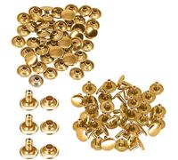 Trimming Shop Ensemble de 100 Pieces 6mm Tubulaire Double Capuchon Rivets Craftsman Réparation Cadre Clous - Or, 6MM