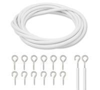 Trimming Shop Ensemble de Fils et de Crochets de 4 m avec 12 Paires de Crochets et d'œillets, Polyvalent, Fil et Crochets, câble Robuste, kit de Crochets et d'œillets