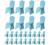 Trimming Shop Housses de Chaise bébé Bleu Spandex Extensible Housse de Chaise de Salle à Manger élastique Amovible Lavable et Lavable Housse de Protection Avant Plat