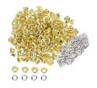 Trimming Shop Œillets en fer avec rondelles en aluminium pour décoration de vêtements, travail du cuir, scrapbooking, art et artisanat, projets de bricolage (6,5 mm, doré), 50 pièces