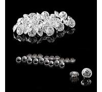 Trimming Shop Lot de 50 Rivets Plats en Cristal Transparent avec Strass en Acrylique avec épingles pour Bricolage, décoration de vêtements, 8mm