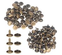 Trimming Shop Rivets à double capuchon rivets en cuir, clous tubulaires en métal pour bricolage, réparation et remplacement de vêtements, sac à main, ceintures, 4 mm x 4 mm, bronze, 100 ensembles