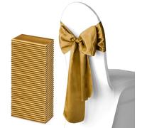 Trimming Shop Satin Sash Wedding Chair Cover Sashes Band Wider Fuller Bows Ribbon for Reception Birthday Banquet Party Decoration, 7” x 108” (18 x 274cm), Doré, 50pcs