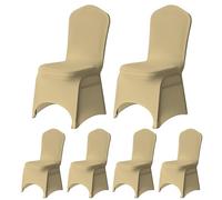 Trimming Shop Spandex Chaise Housse Tissu Extensible Amovible Lavable Protection Housses pour Mariages Banquets Cérémonie Hôtel Dîner Fêtes Décoration - Champagne, 8pcs