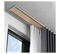 Tringle à rideau coulissante champagne de 390 cm, double rail pour séparateur de pièce de camping-car, rail réglable pour décoration d'intérieur polyvalente et solutions d'intimité