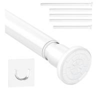 Tringle à rideau de douche blanche sans perçage tringle à rideau réglable 71-199 cm tringle télescopique antidérapante rideau cuisine salle de bains armoire à chaussures étagère