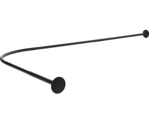 Tringle à rideau de douche en L - Rail d'angle - Réglable 70-95 x 105-165 cm - Pour baignoire et douche - Noir