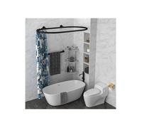 Tringle à rideau de douche ovale en alliage d'aluum de forme carrée pour baignoire sur pieds sur griffes (noir) Noir N LANCE-RIDEAU