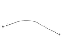 Tringle à rideau de douche - Tringle d'angle en L - Réglable de 70 à 165 cm - Acier inoxydable - Tringle à pince, sans perçage - Supporte jusqu'à 8 kg - Argent