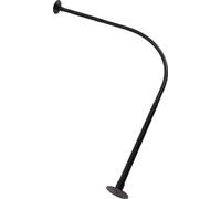 Tringle à rideau de douche - Tringle d'angle en L - Réglable télescopiquement 75×90–95×130 cm - Sans perçage - Acier inoxydable - Ø 2,5 cm - Capacité de charge 20 kg - Noir