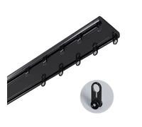 Tringle à rideau double couche de 4 m de long pour salon et chambre à coucher en aluminium noir durable et élégante
