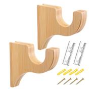 Tringle à rideau en bois: support de poteau en bois, pince à lattes en chêne, clip en grain naturel | Membre de l'arbre suspendu, solution d'objets pour l'école, le bureau, l'étude, le café