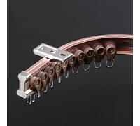 Tringle à rideau flexible en aluminium de 1 à 6 m - Support mural universel pour baie vitrée, rideaux de douche, cloisons de pièce et projets de bricolage (or rose, 3 m/2 x 150 cm)