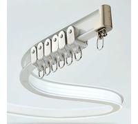 Tringle à rideau flexible en aluminium réglable à 1 voie pour séparateur de salle de douche 3,7 m - Installation facile