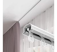 Tringle à rideau invisible - Système de rails encastrés - Blanc - Tringle droite pour séparateur de pièce - Longueur personnalisée : 500 cm - Parfaite pour les intérieurs modernes