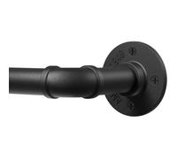 Tringle à rideau métal noire 25 mm extensible 80-367 cm, fixation murale et plafond, pour rideau occultant, design industriel