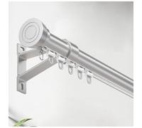 Tringle à rideau monorail silencieuse en aluminium - 3,6 m - Glissière à montage latéral - Séparateur de pièce occultant avec poulie silencieuse - Idéal pour décoration d'intérieur (gris)