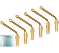 Tringle à rideaux à bras oscillant doré, tringle à rideaux robuste avec embouts, pivote à 180 degrés pour panneaux latéraux, kit de quincaillerie moderne et décoratif pour traitement de fenêtre