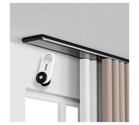 Tringle à rideaux coulissante en aluminium à double couche pour rideaux de 180/250/380/430 cm Noir 120 cm