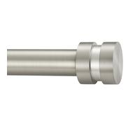 Tringle à rideaux courte réglable de 30,5 à 50,8 cm en nickel mat, 2,5 cm de diamètre, kit de tringle à rideaux latérale robuste avec embouts en aluminium pour fenêtres, portes, rideaux, armoire.