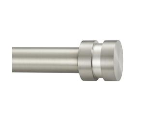 Tringle à rideaux courte réglable de 30,5 à 50,8 cm en nickel mat, 2,5 cm de diamètre, kit de tringle à rideaux latérale robuste avec embouts en aluminium pour fenêtres, portes, rideaux, armoire.