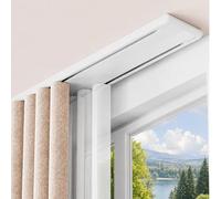 Tringle À Rideaux De Plafond Kit Silencieuses Rail De Rideau Aluminium Tringle De Rideau Double Voie Ajustable Coulissement Fluide sans Blocage avec Connecteurs(White,4.5m(14.8ft))