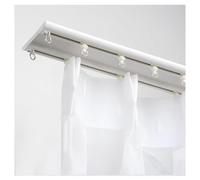 Tringle à rideaux double rail pour baies vitrées, longueur réglable de 0,7 m à 6 m, fonctionnement fluide, installation facile, construction en acier durable