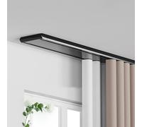 Tringle à rideaux double silencieuse pour rideaux coulissants - Tringle en aluminium personnalisable - 60 à 680 cm - Noir 3,4 m - Parfaite pour les intérieurs modernes