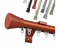Tringle à Rideaux en Aluminium 28mm 100-400 cm | Barre à rideaux Fixation Latérale avec Embouts Plats, Supports et Poulies. Aluminium Inoxydable pour Salon(Orange,400cm)