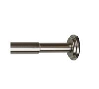 Tringle à rideaux extensible entre 2 murs - 120/210 cm - Nickel Mat