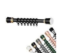 Tringle à rideaux extensible sans perçage de 3,6 à 4,5 m - Tringle de tension noire pour douche et séparateur de pièce - Installation facile - Longueur réglable - Design moderne et durable