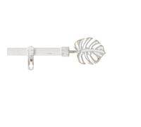 Tringle à rideaux - HOME MAISON - Kit embouts patinés tropical - Blanc - 120 à 210 cm - Ø 19 mm