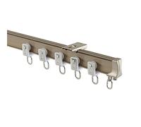 Tringle à rideaux pliable en aluminium Champagne - Rail de plafond de 4 m / 13.1ft pour baies vitrées, douches, balcons et camping-cars - Tringles de séparation incurvées élégantes pour une