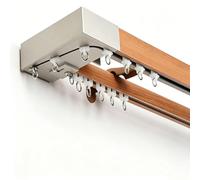 Tringle à Rideaux Robuste en Aluminium Résistant,rail de rideau à double,Système Silencieux avec Rouleaux,Facile à Installer for Cloison de Séparation,Salon,Chambre(B,2.9M/9.5FT)