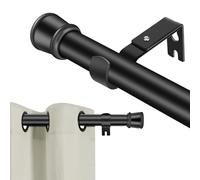 Tringle à rideaux robuste pour fenêtres de 80 à 381 cm, ensemble de tringles à rideaux réglables de 2,5 cm avec supports, tringle à rideaux en métal pour chambre à coucher, cuisine, salon 25LMG150BLK