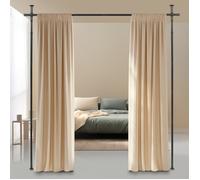 Tringle à Rideaux sans Percage, paravent interieur, écran réglable en flexibilité, 122 à 305 cm (H), 70 à 175 cm (l)