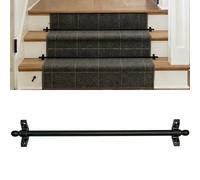 Tringle à tapis d'escalier - 1 paquet en laiton creux avec kit de montage, 24" 28" 32" 36" 40", noir pour maison moderne, hôtel, musée, galerie, bibliothèque(40inch/102cm)