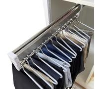 Tringle À Vêtements Coulissante, Barre De Penderie Télescopique Robuste, Rail Porte-vêtements Pour Placard, Barre Extensible Avec Double Rail Coulissant, Capacité De Charge De 25 Kg(45CM)