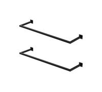 Tringle à vêtements murale - Lot de 2 - ML-Design - Acier noir mat - L110xP30 cm - Style industriel
