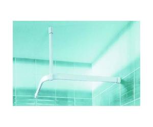 Tringle d'angle ovale pour rideau de douche - Spirella Surprise - Aluminium blanc - 80 x 80 cm - 40 x 17 mm